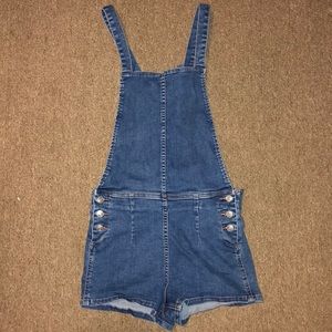 Free People Jean Short Overalls